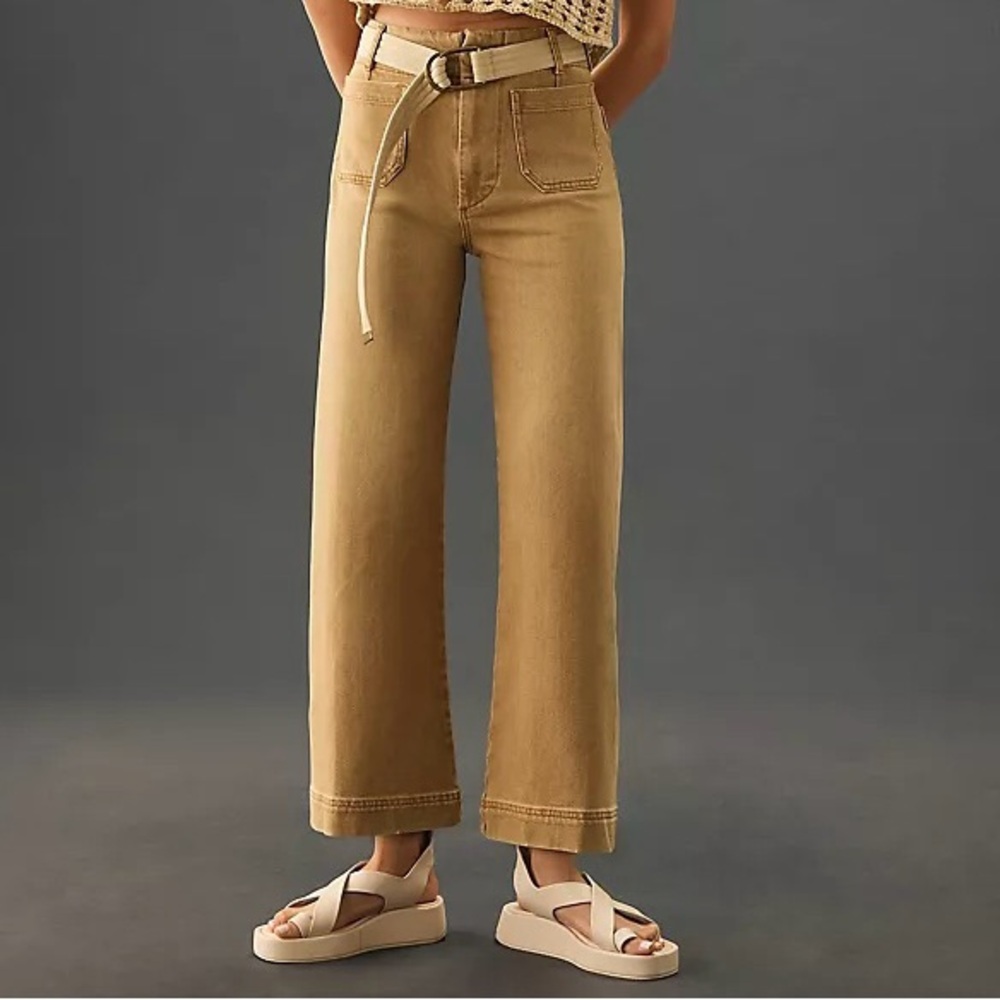 Colette Denim Cropped Wide-Leg Jeans